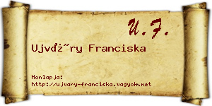 Ujváry Franciska névjegykártya